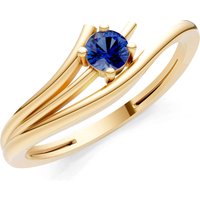 Sapphire Celeste Flow Bypass Solitaire Ring in 9ct Gold