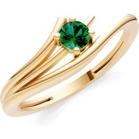 Emerald Celeste Flow Bypass Solitaire Ring in 9ct Gold