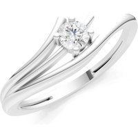 Diamond Celeste Flow Bypass Solitaire Ring, 0.11 ct in 18ct White Gold
