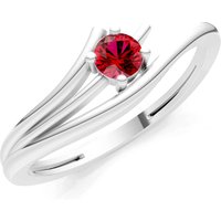 Ruby Celeste Flow Bypass Solitaire Ring in 18ct White Gold