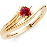 Ruby Celeste Flow Bypass Solitaire Ring in 18ct Gold