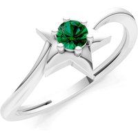 Emerald Stellar Radiance Solitaire Ring in 9ct White Gold