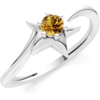 Citrine Stellar Radiance Solitaire Ring in 18ct White Gold
