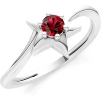 Garnet Stellar Radiance Solitaire Ring in 9ct White Gold