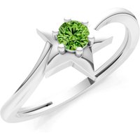 Peridot Stellar Radiance Solitaire Ring in 9ct White Gold