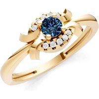 Alexandrite and Diamond Luna Halo Cluster Ring in 9ct Gold