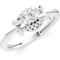 Diamond Luna Halo Cluster Ring, 0.11 ct in 18ct White Gold