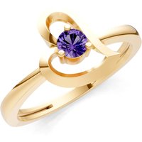 Amethyst Amora Heart Tiny Solitaire Ring in 18ct Gold