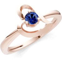 Sapphire Amora Heart Tiny Solitaire Ring in 9ct Rose Gold