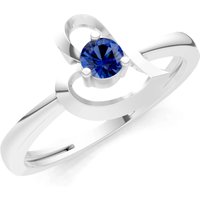 Sapphire Amora Heart Tiny Solitaire Ring in 9ct White Gold