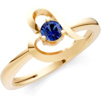 Sapphire Amora Heart Tiny Solitaire Ring in 9ct Gold