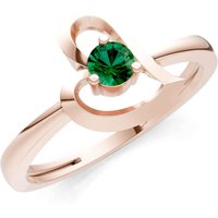 Emerald Amora Heart Tiny Solitaire Ring in 9ct Rose Gold