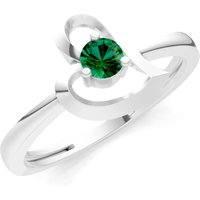 Emerald Amora Heart Tiny Solitaire Ring in 18ct White Gold