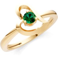 Emerald Amora Heart Tiny Solitaire Ring in 9ct Gold