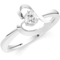 Diamond Amora Heart Tiny Solitaire Ring, 0.11 ct in 18ct White Gold