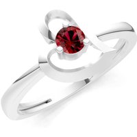 Garnet Amora Heart Tiny Solitaire Ring in 18ct White Gold