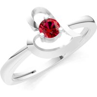 Ruby Amora Heart Tiny Solitaire Ring in 18ct White Gold
