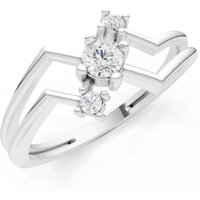 Diamond Geometric Stacking Ring, 0.11 ct in 9ct White Gold