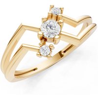 Diamond Geometric Stacking Ring, 0.11 ct in 18ct Gold