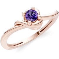 Amethyst Minimal Twist Ring in 9ct Rose Gold