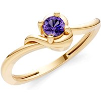 Amethyst Minimal Twist Ring in 18ct Gold