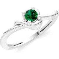 Emerald Minimal Twist Ring in 9ct White Gold
