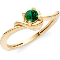 Emerald Minimal Twist Ring in 18ct Gold