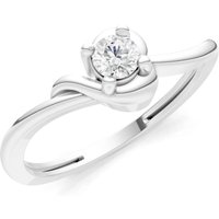 Diamond Minimal Twist Ring, 0.11 ct in 9ct White Gold