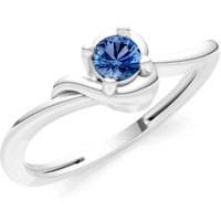 London Blue Topaz Minimal Twist Ring in 9ct White Gold