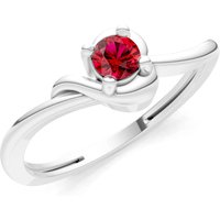 Ruby Minimal Twist Ring in 18ct White Gold