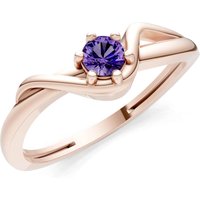 Amethyst Sculpted Wave Ring in 9ct Rose Gold