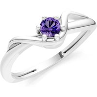 Amethyst Sculpted Wave Ring in 18ct White Gold