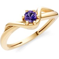 Amethyst Sculpted Wave Ring in 18ct Gold