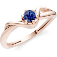 Sapphire Sculpted Wave Ring in 9ct Rose Gold