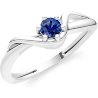 Sapphire Sculpted Wave Ring in 9ct White Gold