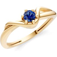 Sapphire Sculpted Wave Ring in 9ct Gold