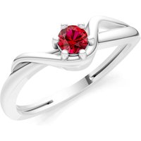 Ruby Sculpted Wave Ring in 18ct White Gold