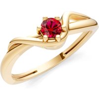Ruby Sculpted Wave Ring in 18ct Gold