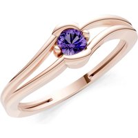Amethyst Bypass Embrace Ring in 9ct Rose Gold