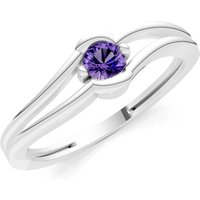 Amethyst Bypass Embrace Ring in 9ct White Gold