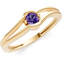 Amethyst Bypass Embrace Ring in 18ct Gold
