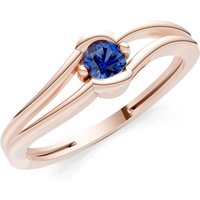 Sapphire Bypass Embrace Ring in 9ct Rose Gold