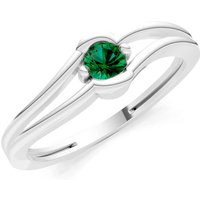 Emerald Bypass Embrace Ring in 18ct White Gold