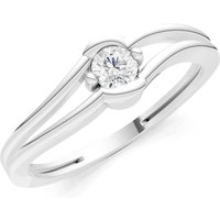 Diamond Bypass Embrace Ring, 0.11 ct in 9ct White Gold