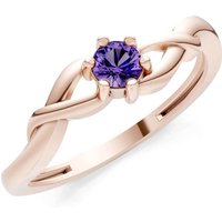 Amethyst Celtic Inspired Interwoven Ring in 9ct Rose Gold