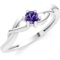 Amethyst Celtic Inspired Interwoven Ring in 9ct White Gold