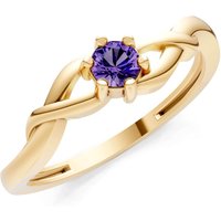 Amethyst Celtic Inspired Interwoven Ring in 18ct Gold
