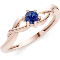 Sapphire Celtic Inspired Interwoven Ring in 9ct Rose Gold