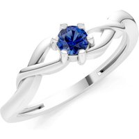 Sapphire Celtic Inspired Interwoven Ring in 9ct White Gold