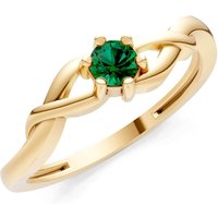 Emerald Celtic Inspired Interwoven Ring in 18ct Gold